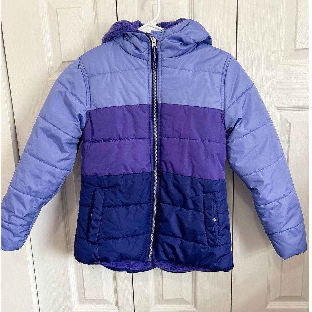 Whales Tail Purple Colorblock Kids Hooded Winter Coast Size 10/12 (runs small)